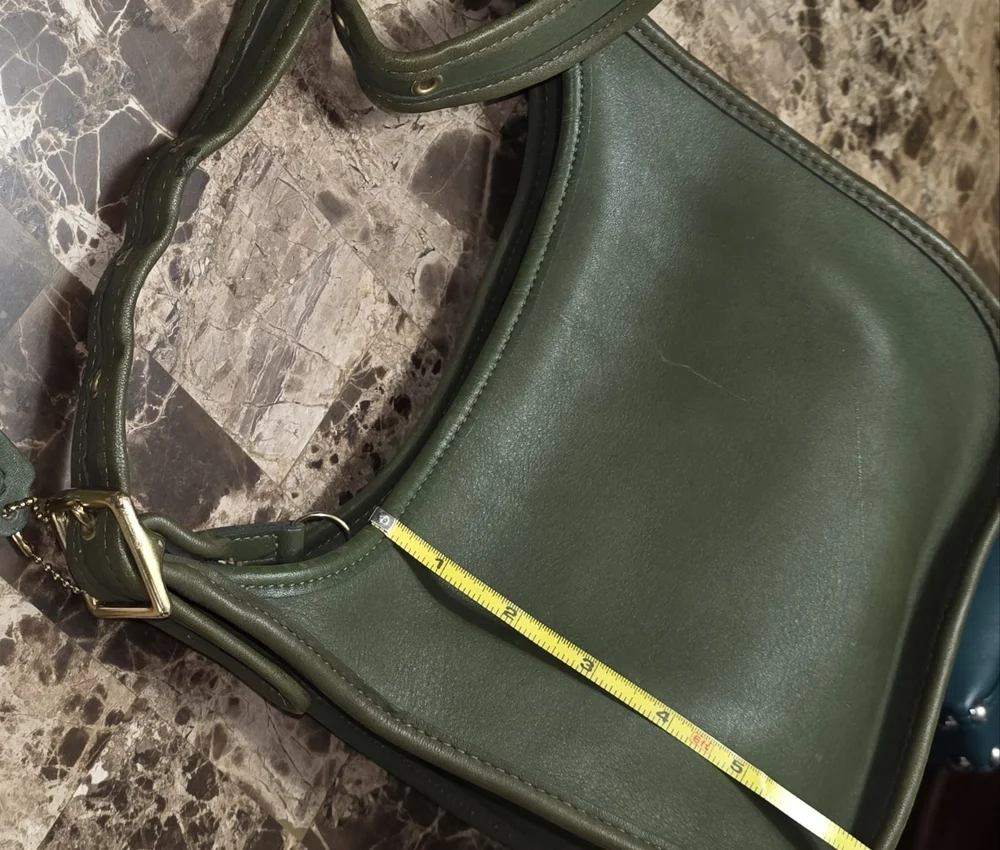VINTAGE COACH LEGACY JANICE 9550 CROSDBODY Sage GREEN LEATHER BAG PURSE Adjust - Picture 4 of 12
